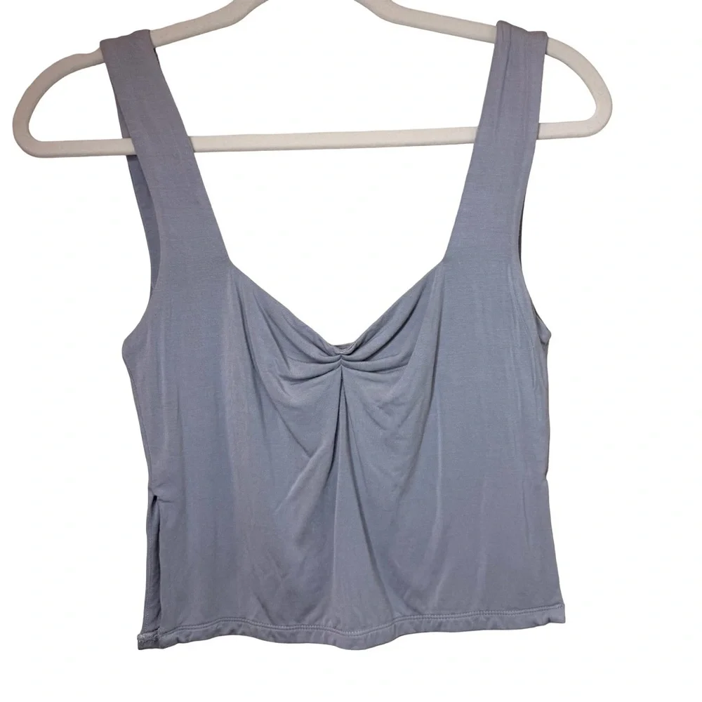 WHITE FOX 95% Modal Light Gray Cropped Tank Size Medium - Picture 3 of 8